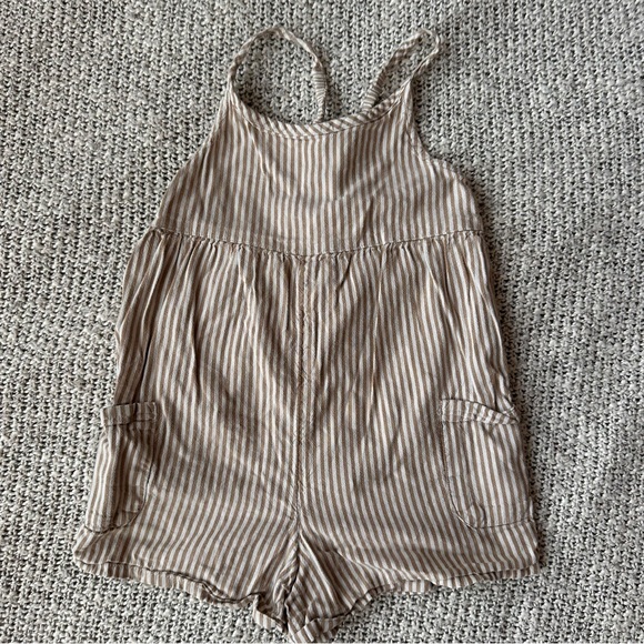Old Navy Tan Striped Kids Romper - Picture 1 of 4